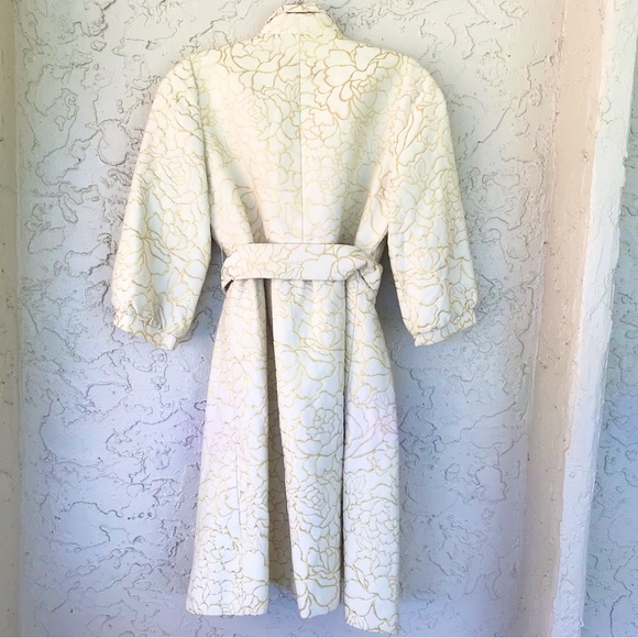 Vivienne Tam Trench Coat Ivory with Gold Embroidery, SzXXS - Picture 7 of 9